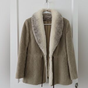 Women's Tan Shearling Coat